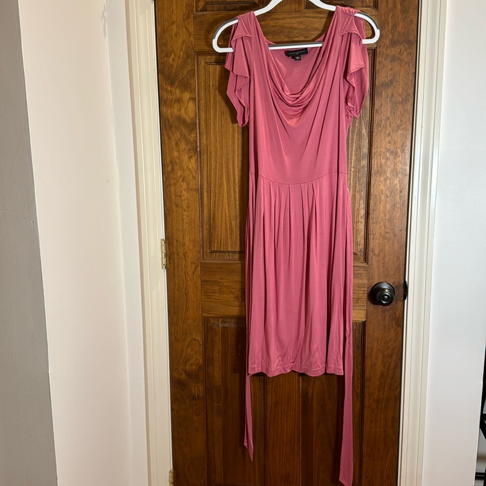 Pink Silk Banana Republic Midi Dress, size L